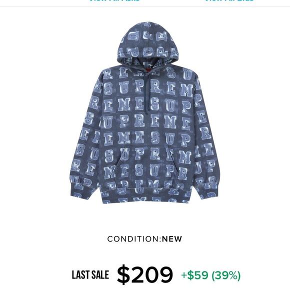 supreme navy blocked hoodie - Picture 3 of 3